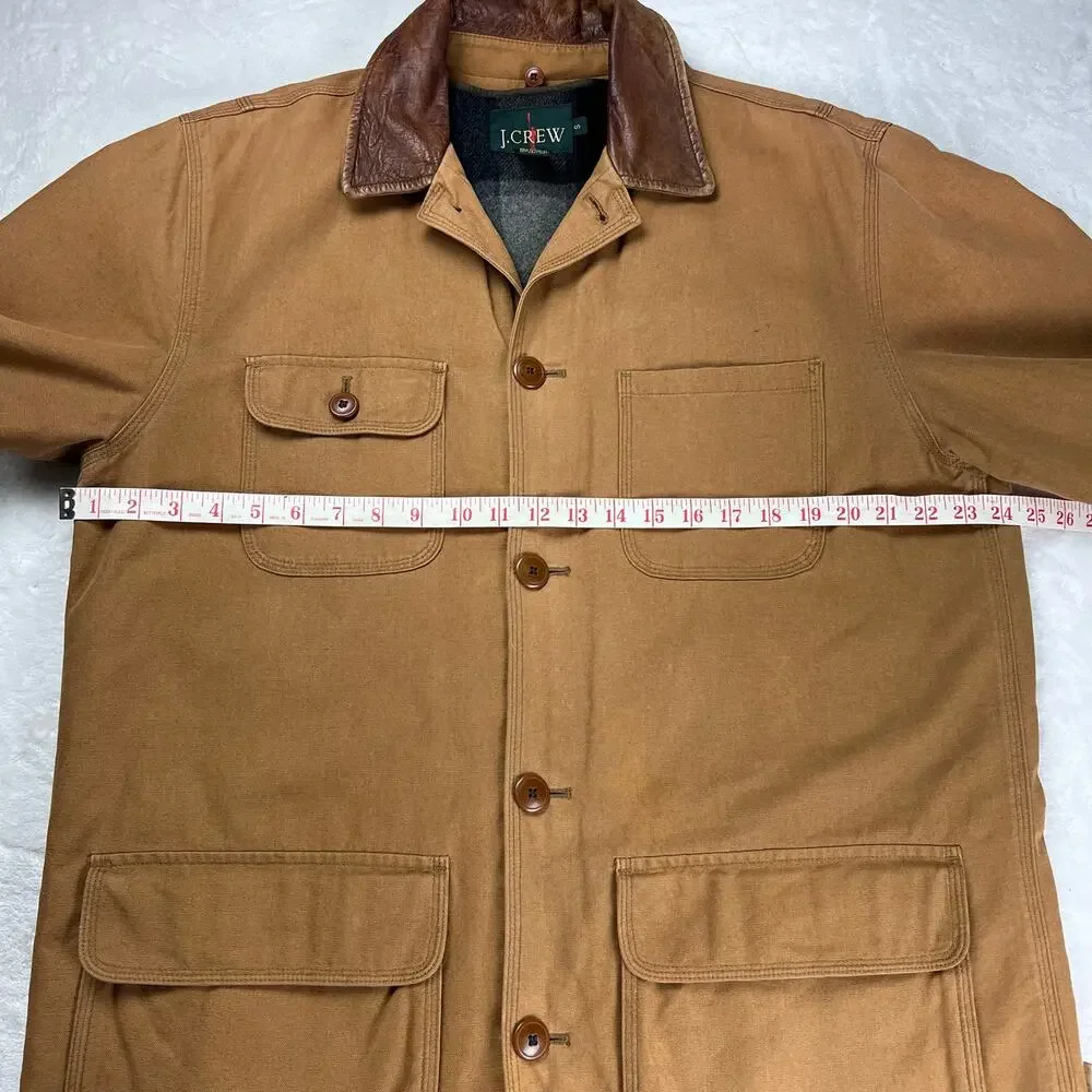 J.Crew Brown Chore Coat Jacket Men's size Small Removable Wool Liner Button up
